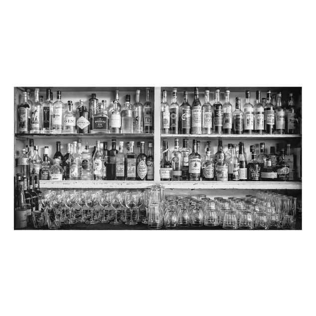 Spritzschutz Glas - Bar Schwarz Weiß - Querformat - 2:1