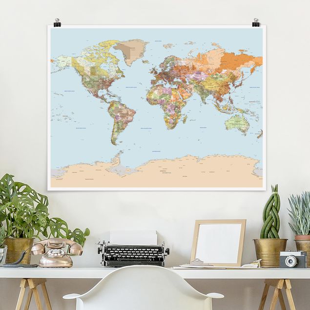Kök dekoration Political World Map