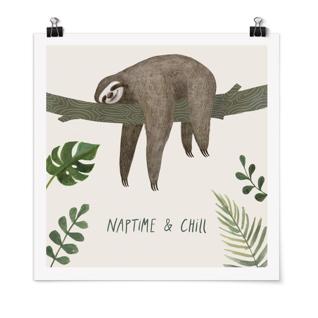 Posters djur Sloth Sayings - Chill