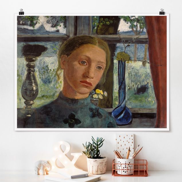 Konststilar Expressionism Paula Modersohn-Becker - Girl'S Head In Front Of A Window
