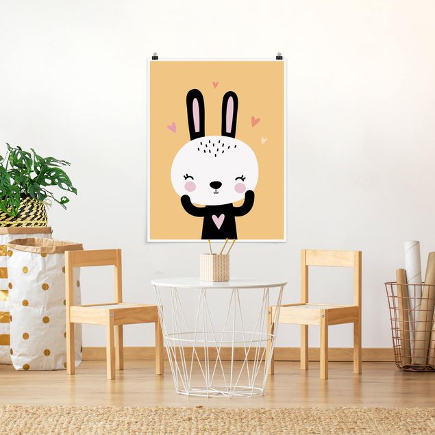 Posters djur The Happiest Rabbit