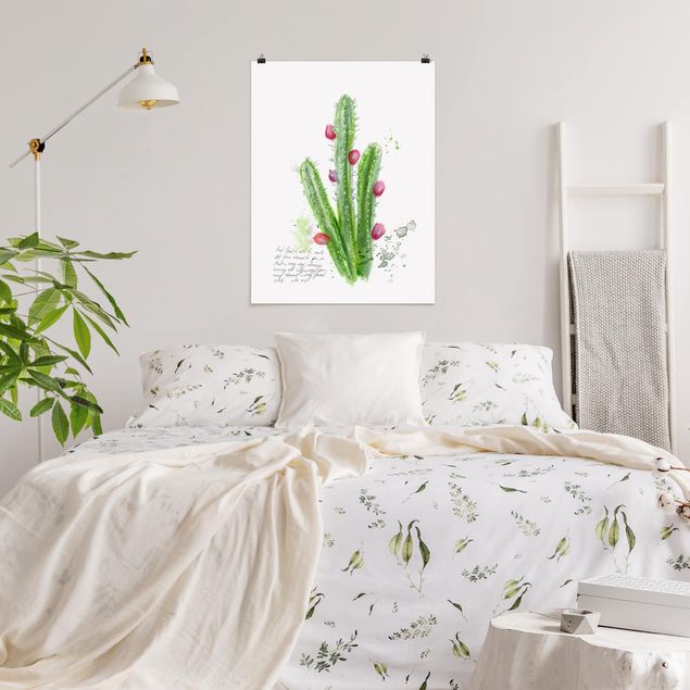 Tavlor blommor Cactus With Bibel Verse II