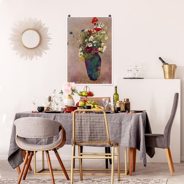Konstutskrifter Odilon Redon - Flower Vase with Poppies