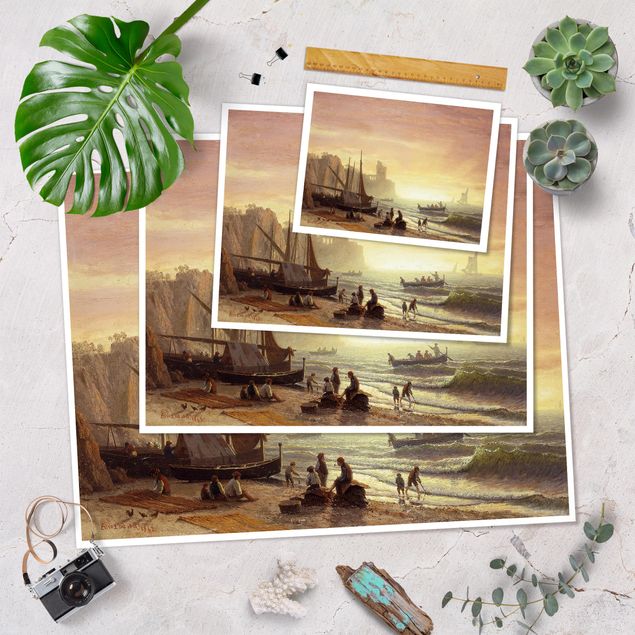 Tavlor hav Albert Bierstadt - The Fishing Fleet