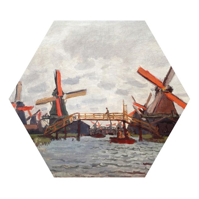 Tavlor arkitektur och skyline Claude Monet - Windmills in Westzijderveld near Zaandam