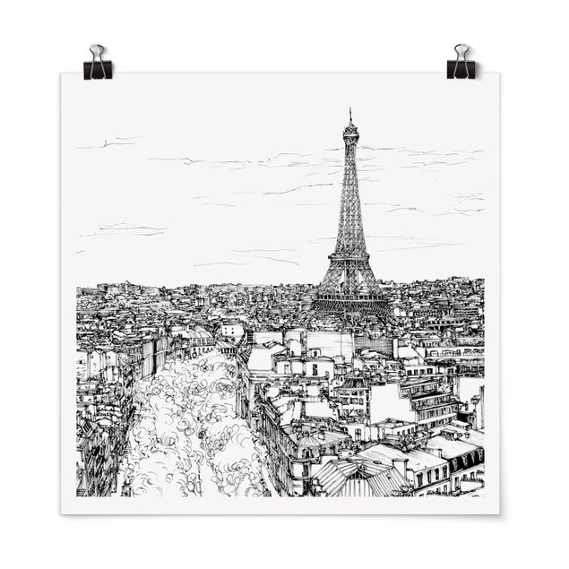 Posters arkitektur och skyline City Study - Paris