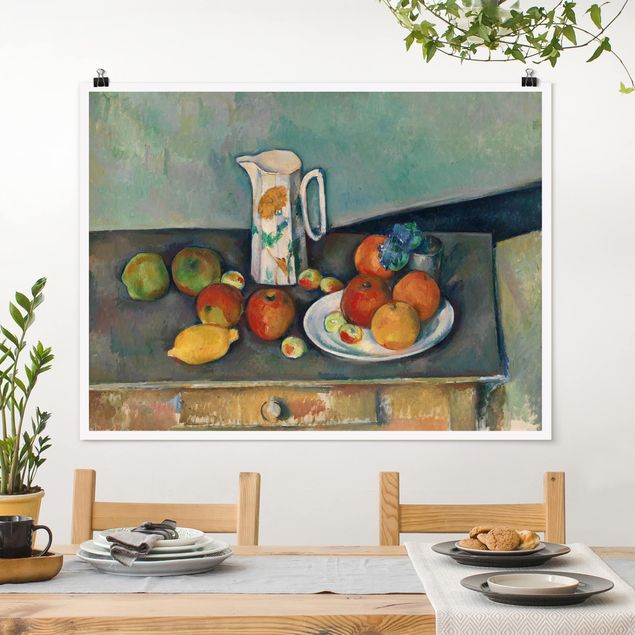 Kök dekoration Paul Cézanne - Still Life With Milk Jug And Fruit