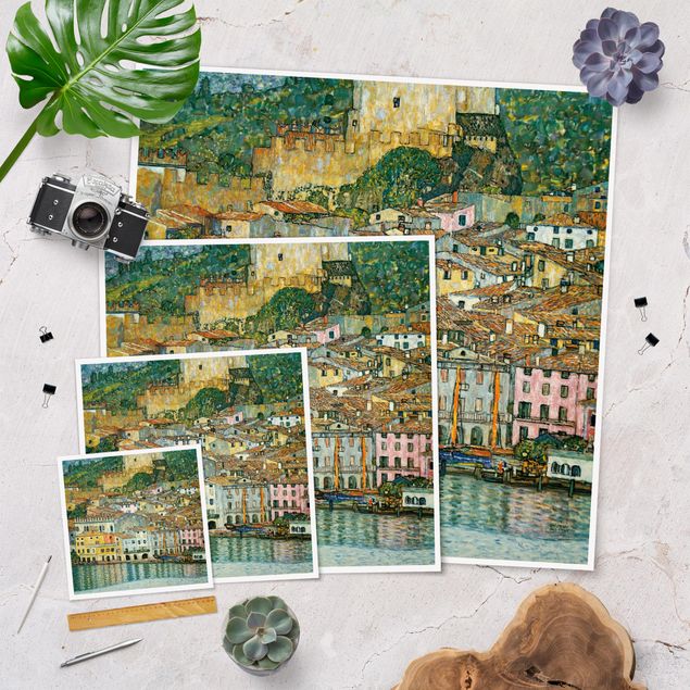 Tavlor arkitektur och skyline Gustav Klimt - Malcesine On Lake Garda