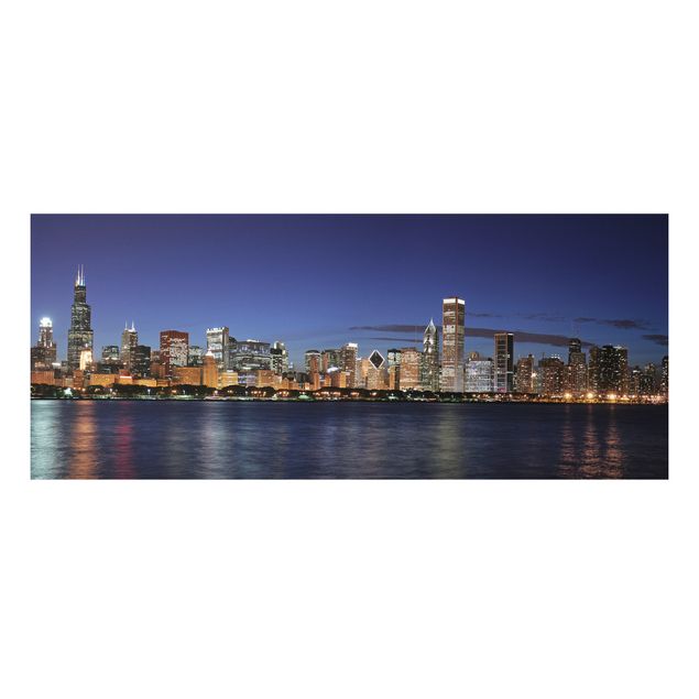 Tavlor arkitektur och skyline Chicago Skyline At Night