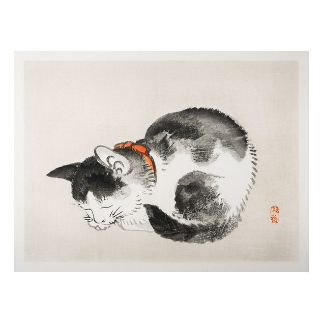 Tavlor katter Asian Vintage Drawing Sleeping Cat