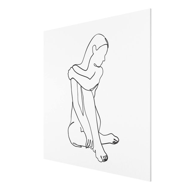 Tavlor konstutskrifter Line Art Woman Nude Black And White