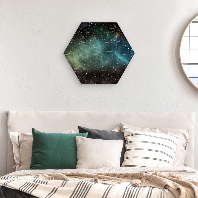 Trätavlor ordspråk Stellar Constellation Map Galactic Nebula