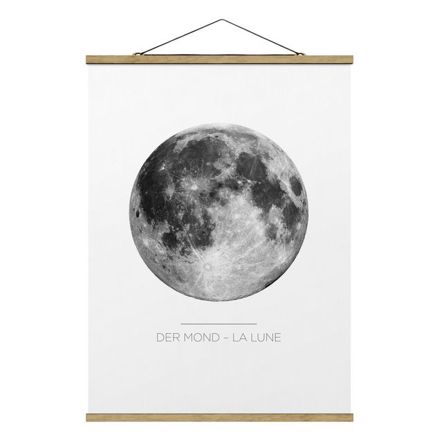 Tavlor grått The Moon - La Lune