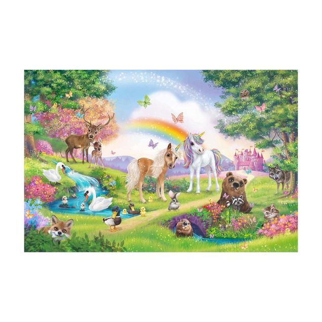 Regnbågsmatta Animal Club International - Magical Forest With Unicorn