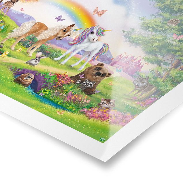 Tavlor färgglada Animal Club International - Magical Forest With Unicorn