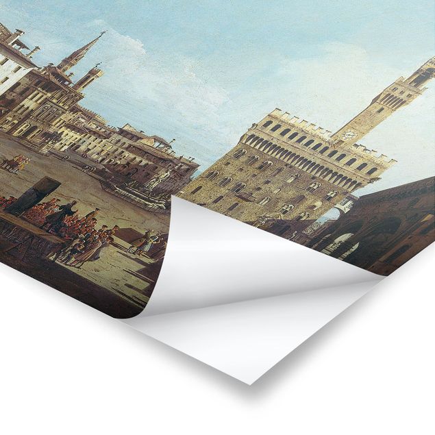 Posters arkitektur och skyline Bernardo Bellotto - The Piazza della Signoria in Florence