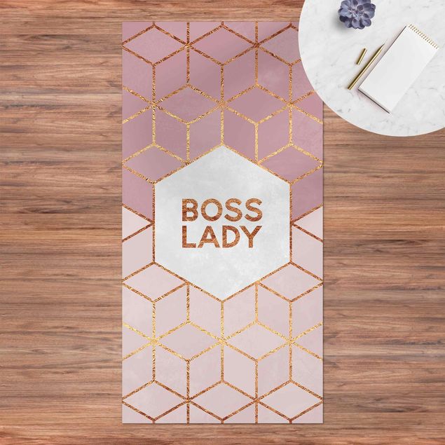 balkongmatta Boss Lady Hexagons Pink