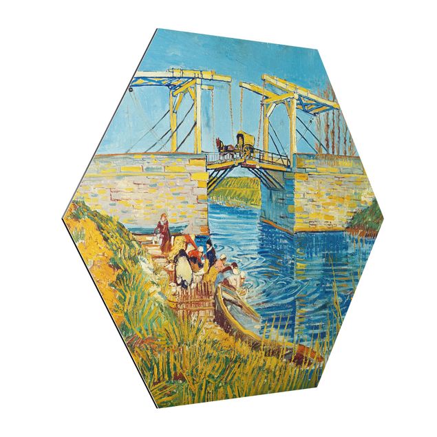 Konststilar Post Impressionism Vincent van Gogh - The Drawbridge at Arles with a Group of Washerwomen