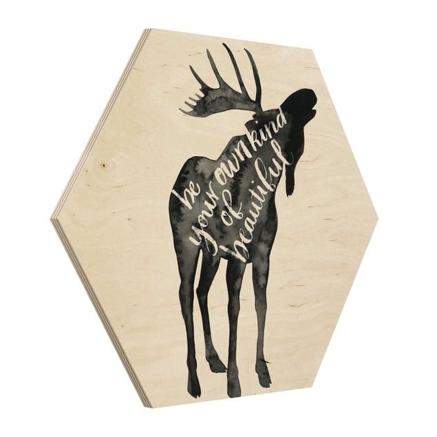 Hexagonala tavlor Animals With Wisdom - Elk