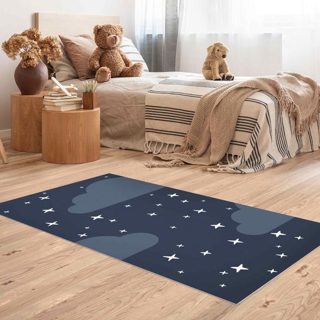 långa mattor Stilised Stars In Night Sky