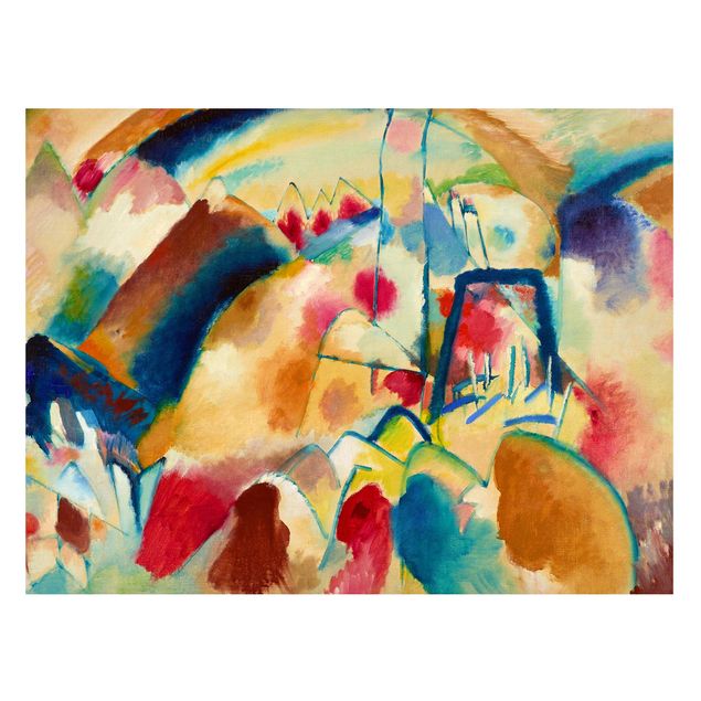 Kök dekoration Wassily Kandinsky - Landscape With Church (Landscape With Red Spotsi)