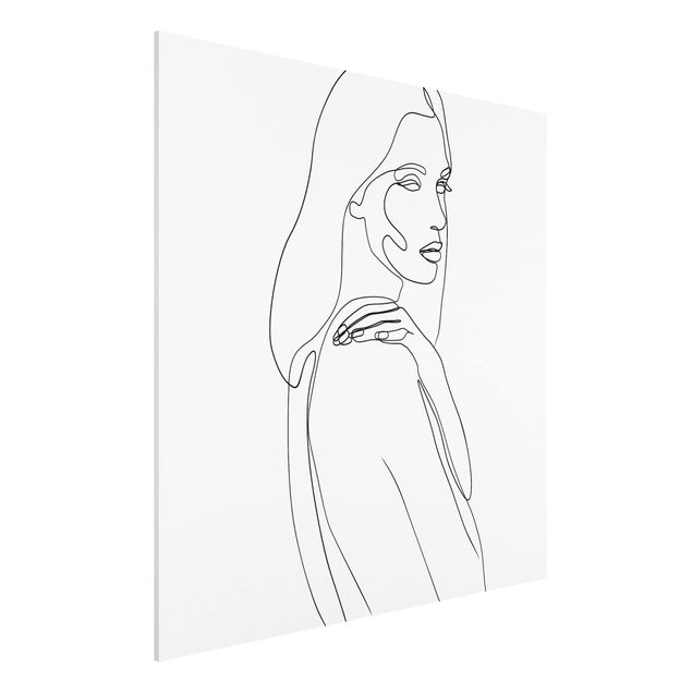 Konststilar Line Art Woman's Shoulder Black And White