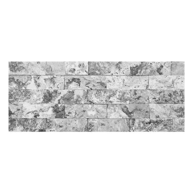 glasskiva kök Stone Wall Natural Marble Grey