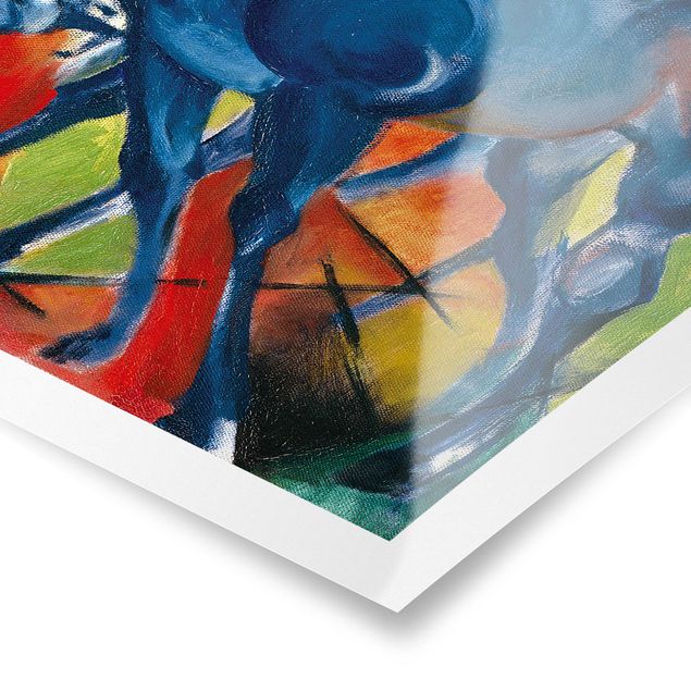 Posters abstrakt Franz Marc - The Blue Foals