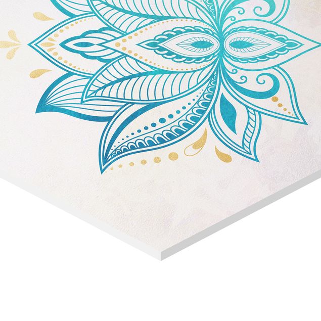 Tavlor Mandala Lotus Set Gold Blue
