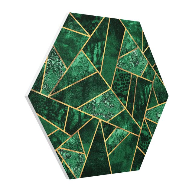Tavlor abstrakt Dark Emerald With Gold
