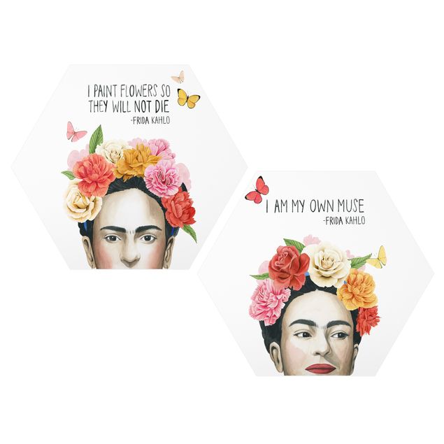 Tavlor porträtt Frida's Thoughts Set I