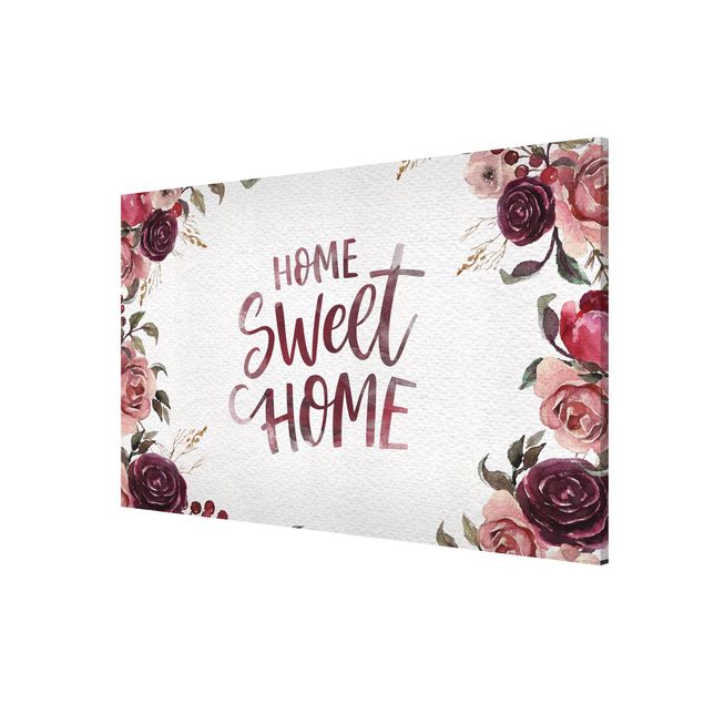 Magnettavla ordspråk Home Sweet Home Watercolour On Paper