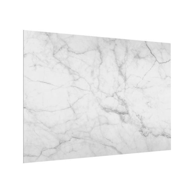 Stänkskydd kök glas sten utseende Bianco Carrara