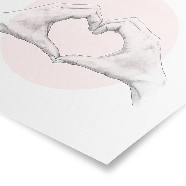 Tavlor rosa Illustration Heart Hands Circle Pink White