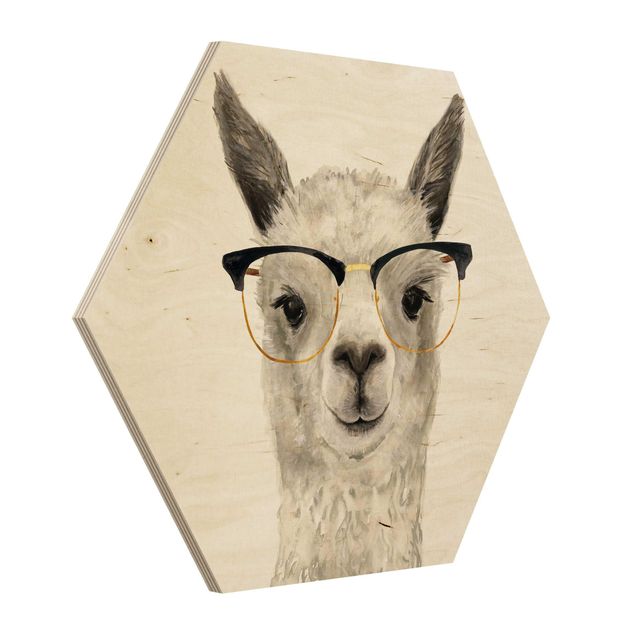 Hexagonala tavlor Hip Lama With Glasses I
