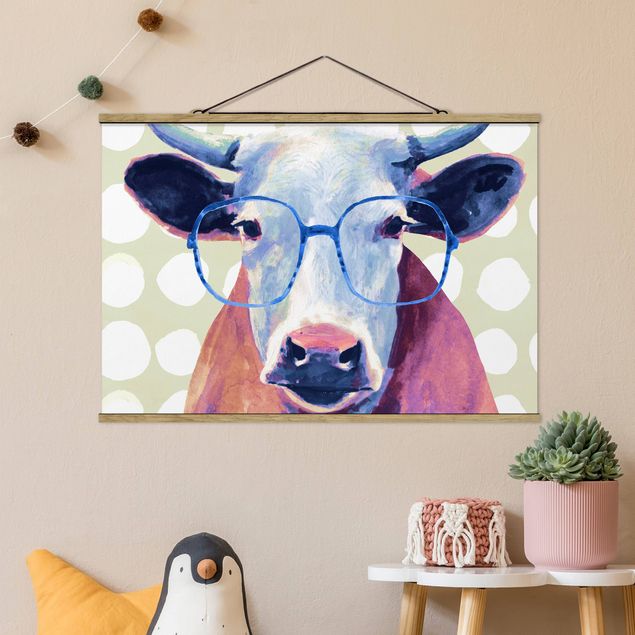 Inredning av barnrum Animals With Glasses - Cow