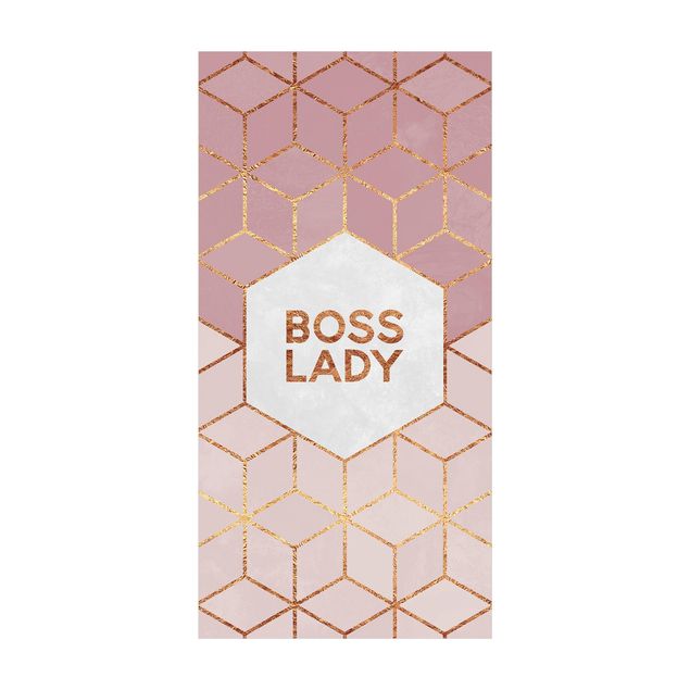 matta abstrakt Boss Lady Hexagons Pink