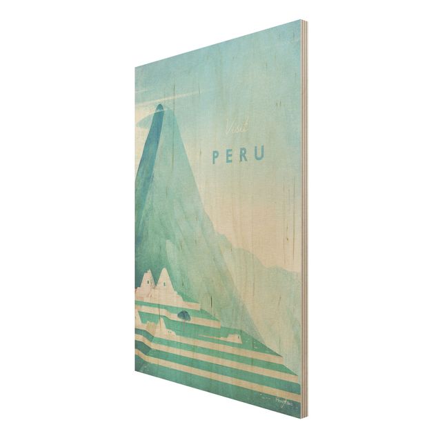 Trätavlor vintage Travel Poster - Peru