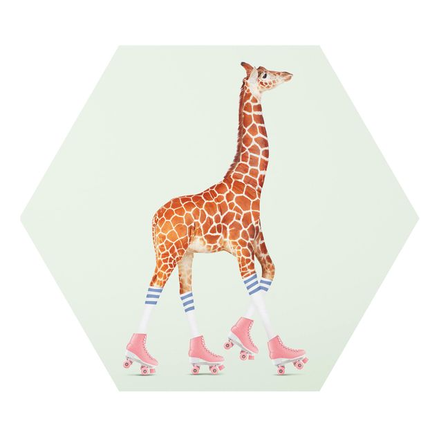 Tavlor modernt Giraffe With Roller Skates