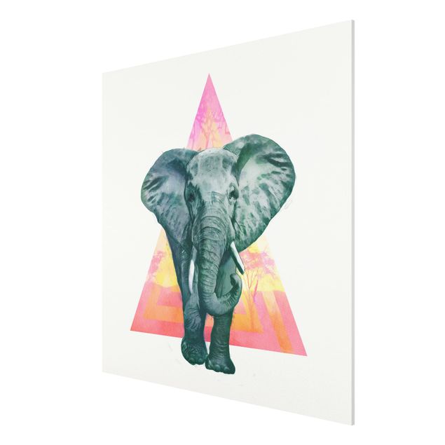 Tavlor konstutskrifter Illustration Elephant Front Triangle Painting