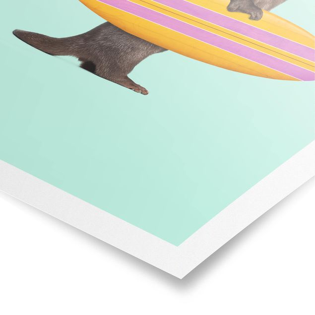 Tavlor konstutskrifter Otter With Surfboard