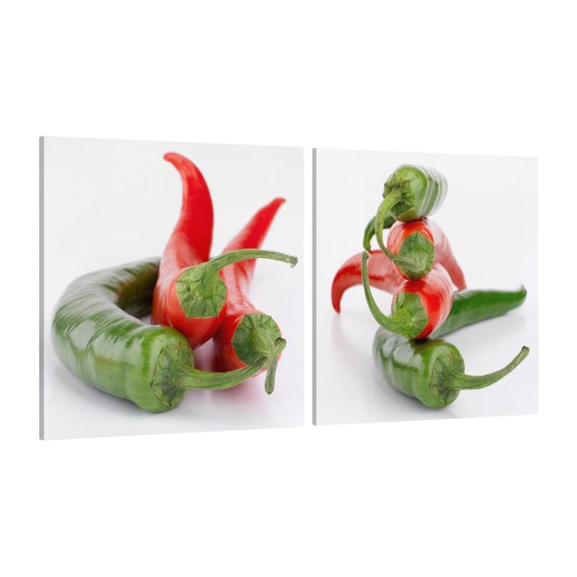 Tavlor blommor Red and green peppers