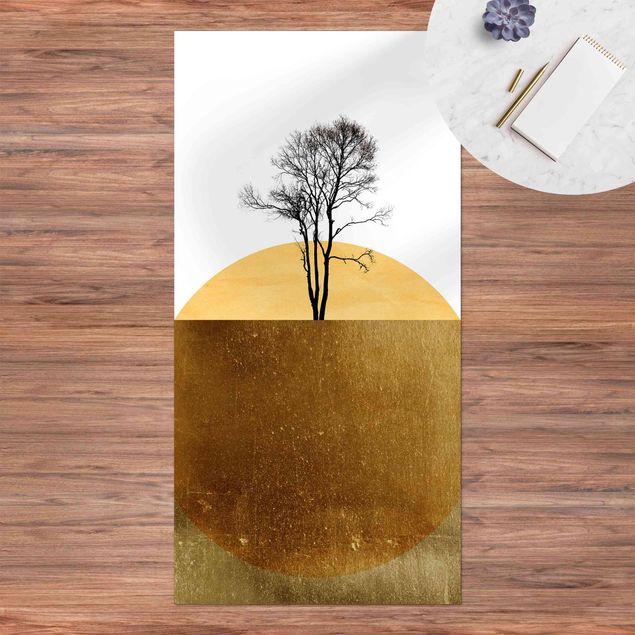 balkongmatta Golden Sun With Tree