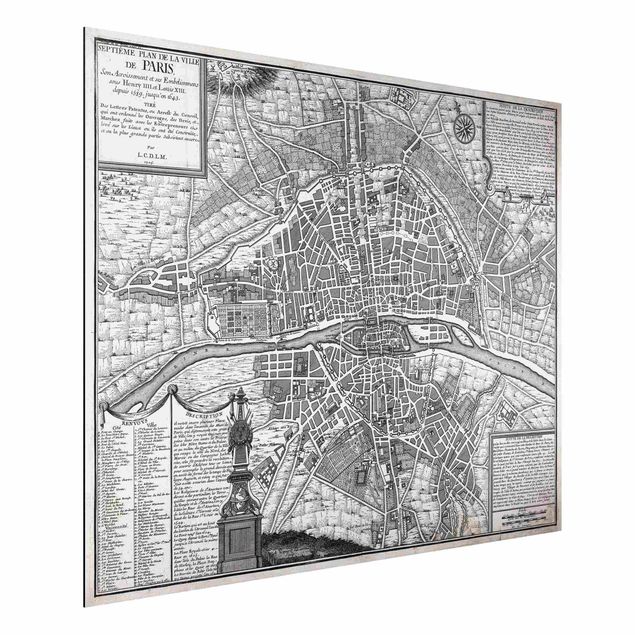 Kök dekoration Vintage Map City Of Paris Around 1600