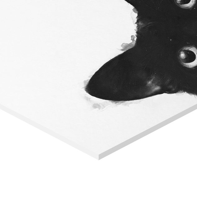 Tavlor Laura Graves Art Illustration Black Cat On White Painting