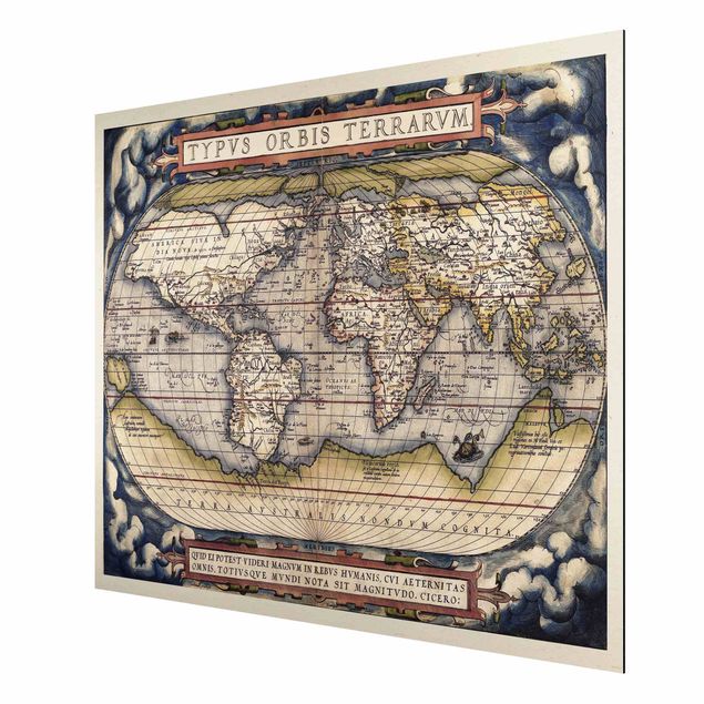 Tavlor retro Historic World Map Typus Orbis Terrarum