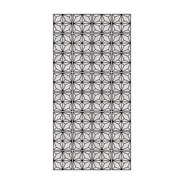 moderna mattor Tile Pattern Star Geometry Black