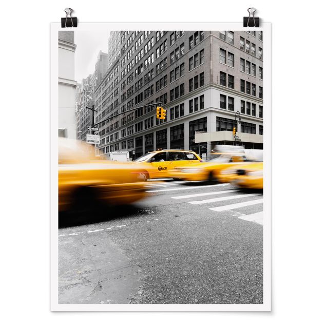 Posters svart och vitt Bustling New York