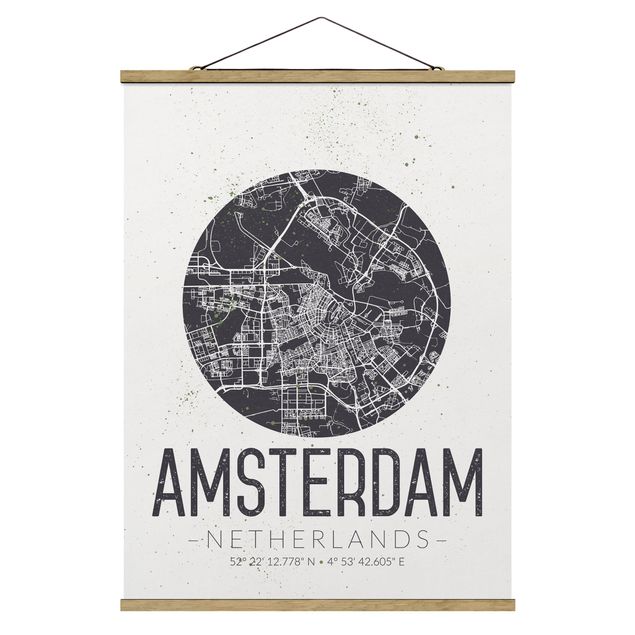 Tavlor ordspråk Amsterdam City Map - Retro