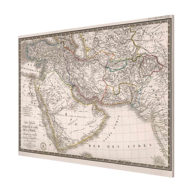 Magnettavla ordspråk Vintage Map In The Middle East